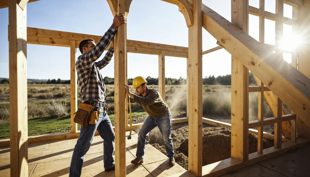 Elite Builders framing crew building a custom home in Northern California